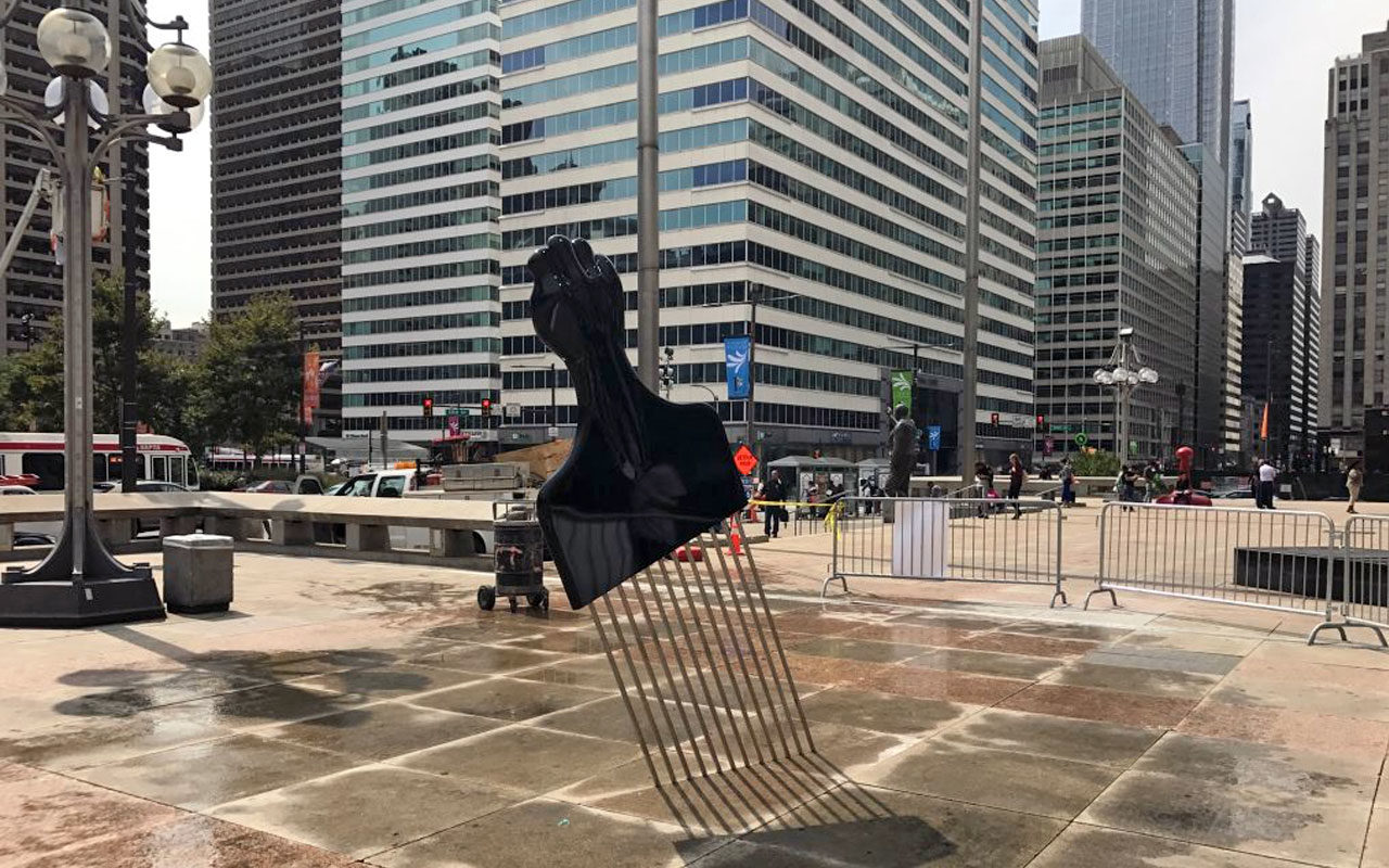 Afro Pick Philadelphia Sculpture